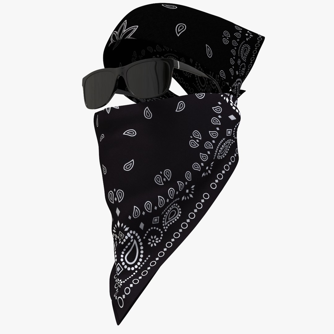 Face Mask And Kerchief Cover Head Bandanas 3D Model TurboSquid 1881608