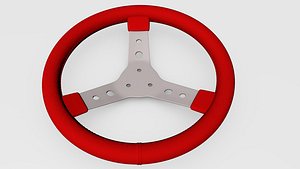 Realistic racing steering wheel for sport car