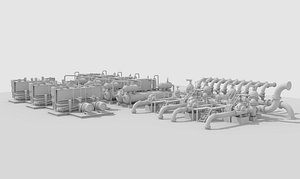 industrial hydraulic 3D model