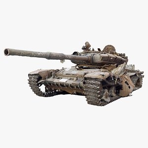 3D model destroyed T-90 tank