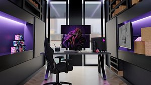3D Realistic Minimal Modern Room Studio Setup 3D model