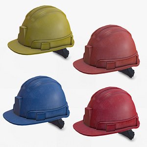 Construction Safety Helmet Low-poly PBR 3D