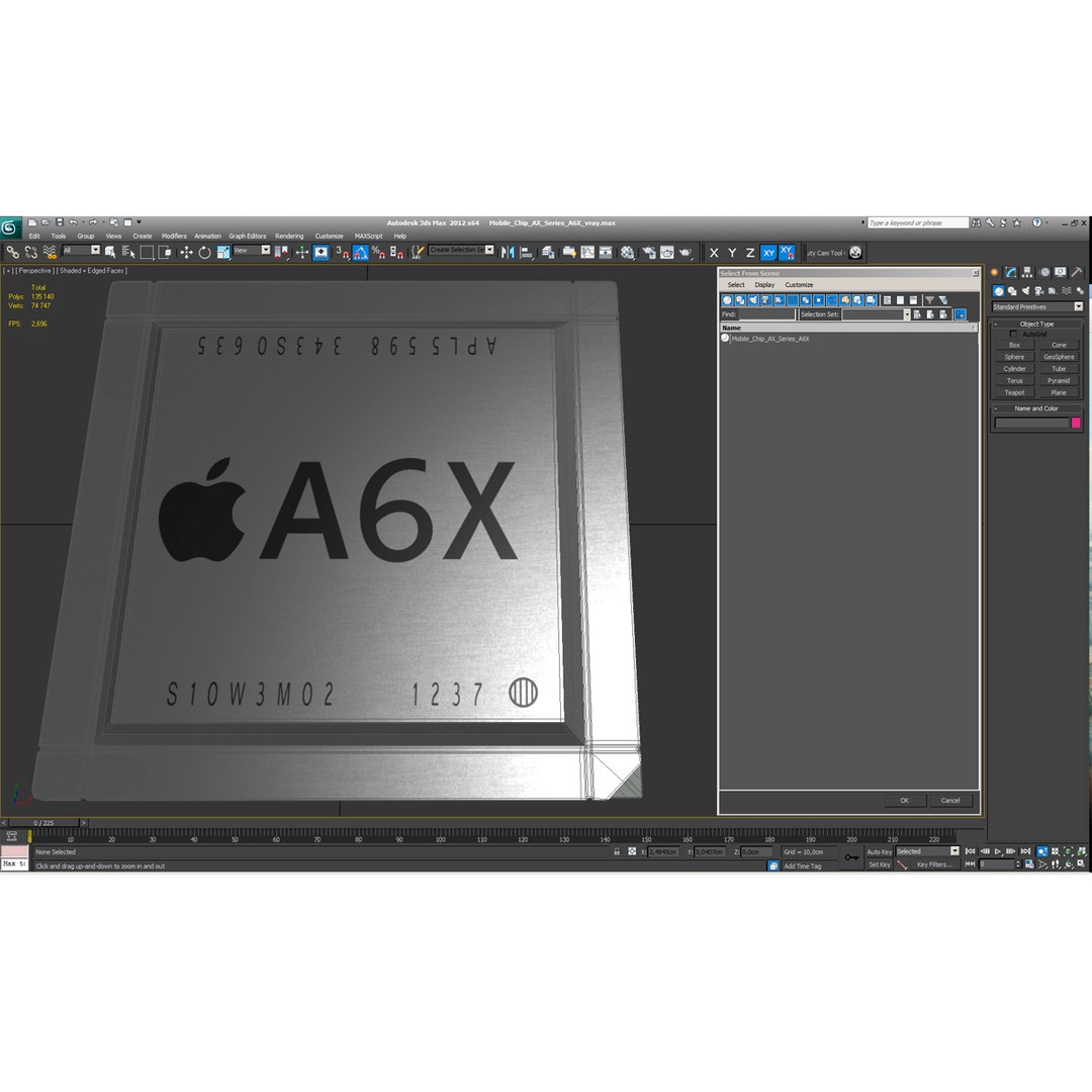3d Model Of Mobile Chip Ax Series