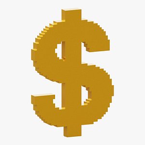 Voxel Dollar Symbol 