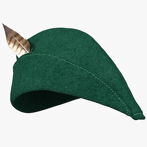 Robin Hood Cap with Feather Green