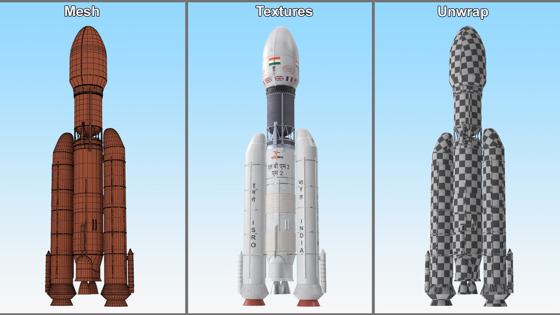 3D Indian Space Research Rocket GSLV MkIII https://p.turbosquid.com/ts-thumb/j4/iPgEph/Uu/indianspaceresearchrocketgslvmkiii3dsmodel032/jpg/1694224371/1920x1080/fit_q87/f7c25ab958ace898455e0ec9f57a854185f7026d/indianspaceresearchrocketgslvmkiii3dsmodel032.jpg