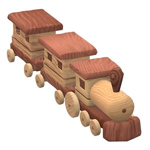 3D model Wooden train