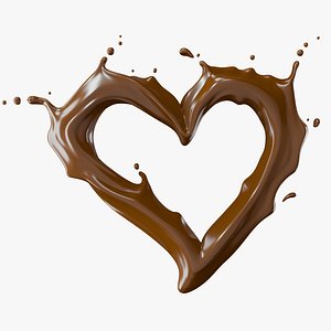 Chocolate Splash Heart 3D model