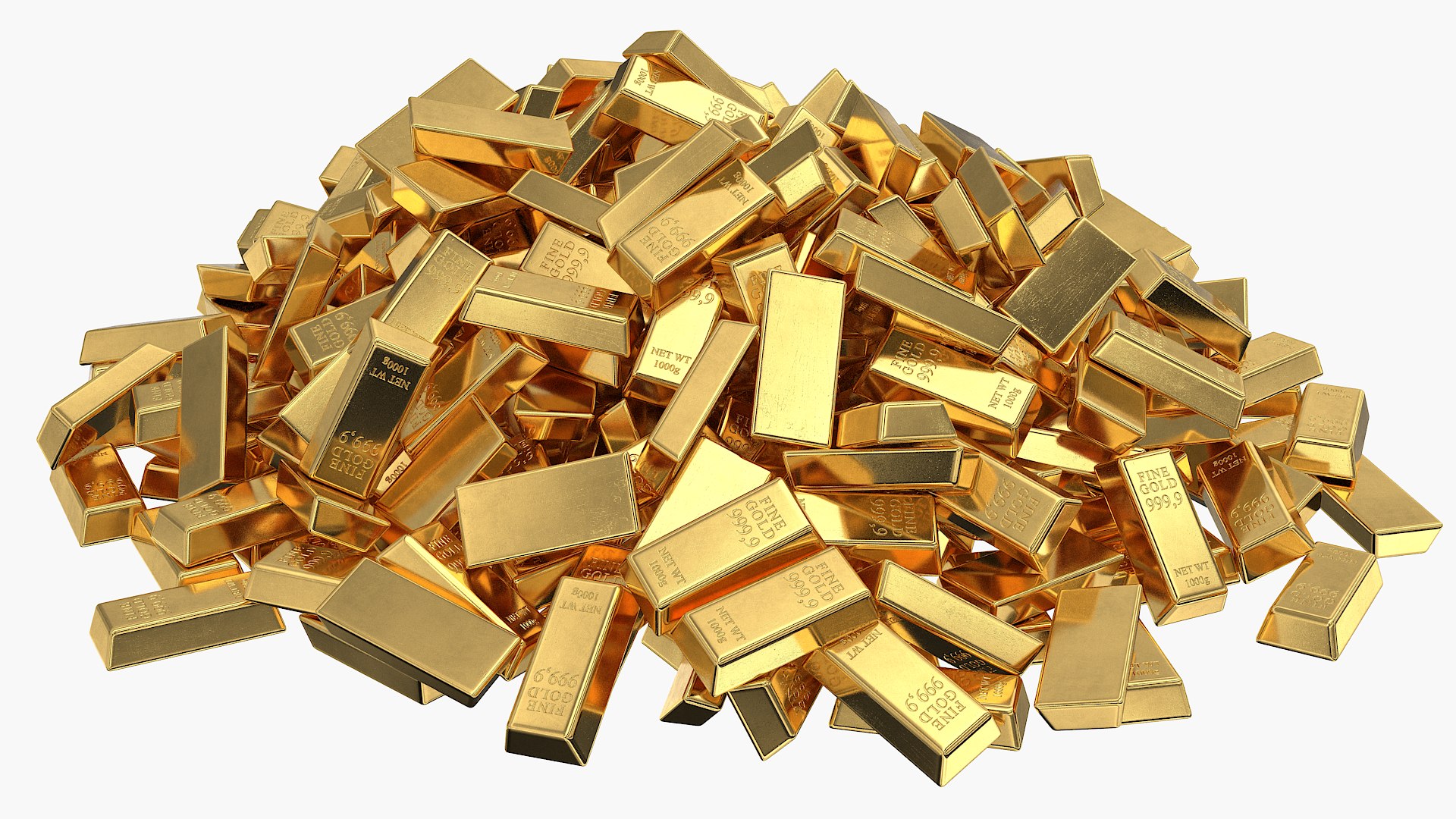 Gold Bars Big Pile 3D - TurboSquid 1866915