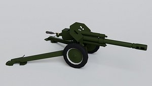 152mm D-1 Howitzer Military Missile Weapon - Game Ready 3D model