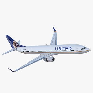 3D boeing 737-900 er united airlines
