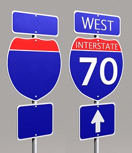 street sign interstate 3d model