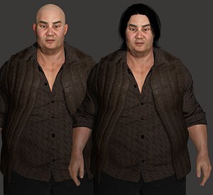 AAA 3D Realistic Character for Games Rigged - Asian Fat Man