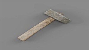3D Old Used Hammer model