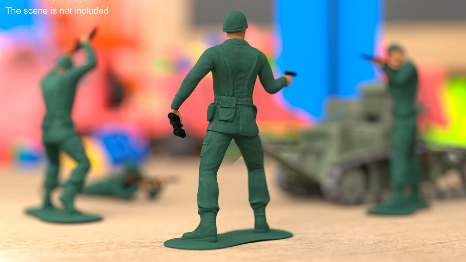 3D Model Toy Soldier With Pistol And Binoculars - TurboSquid 2197276