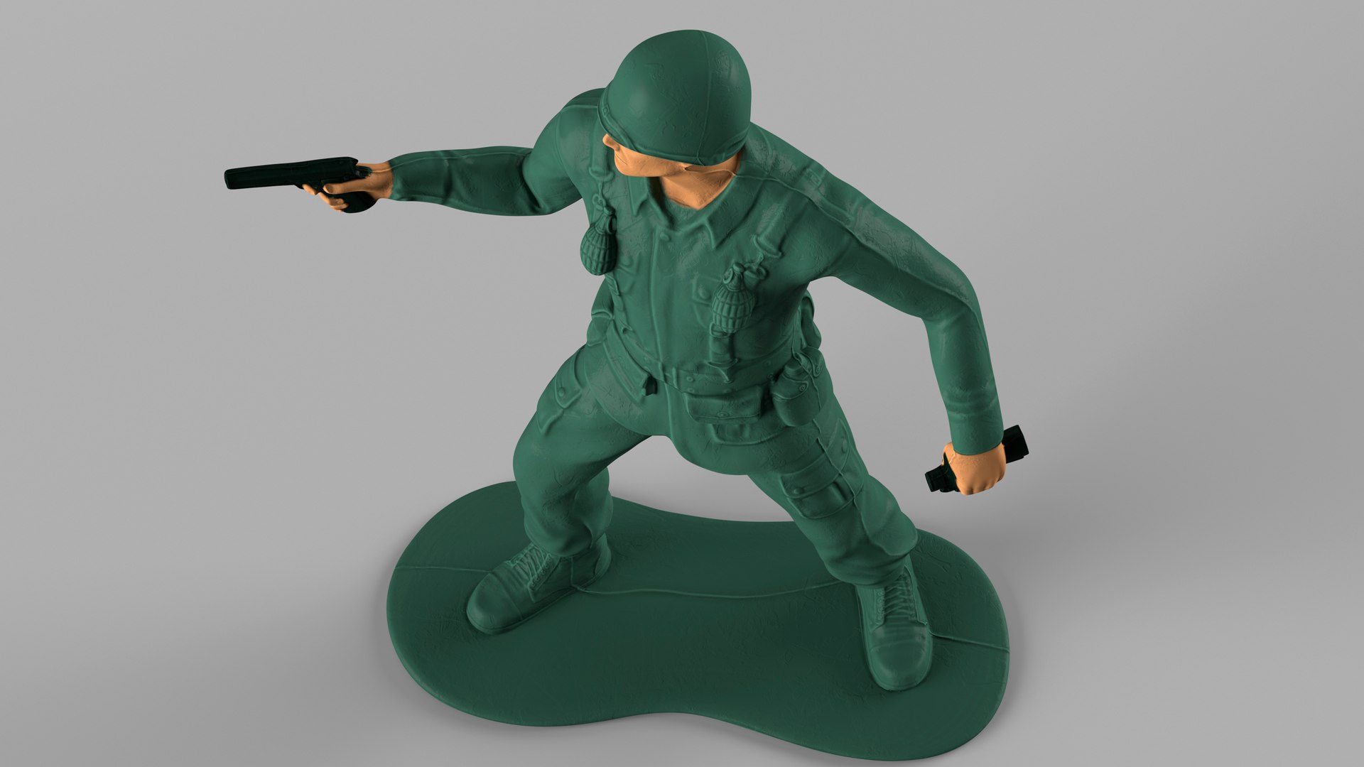 3D Model Toy Soldier With Pistol And Binoculars - TurboSquid 2197276
