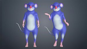 Cartoon Mouse - Rat Human Rigged Character