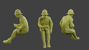 3D Italian officer Sit ww2 IT1