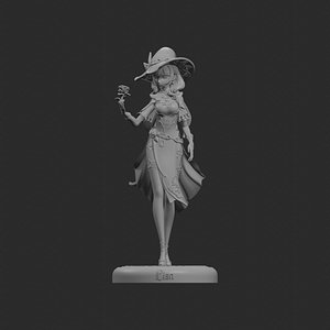 Genshin Impact Lisa Witch Purple Rose 3D Print Model model