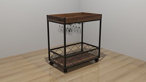 3D Bar Cart model