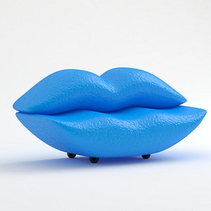 Lips Sofa Blue 3D model