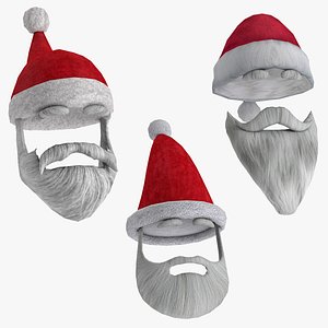 Santa Beard and Hat 3D Pack