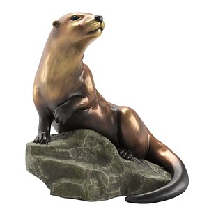 Bronze Otter Sculpture