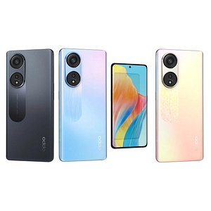 3D OPPO A1 Pro All Colors Low Poly
