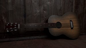 acoustic guitar 3D model