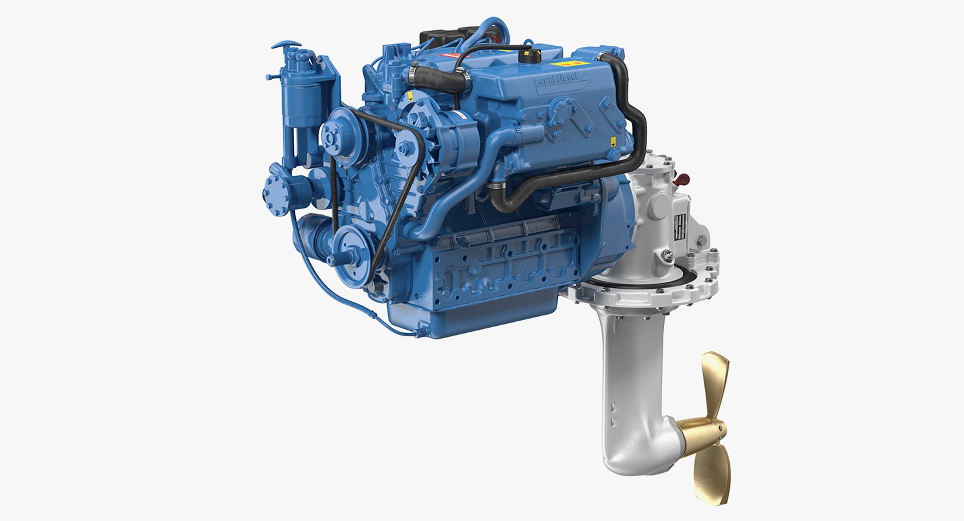 Nanni Marine Diesel Engine 3D model preview