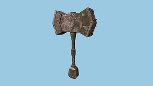 3D Medieval War Hammer 04 Earth Elemental - Fantasy Weaponry