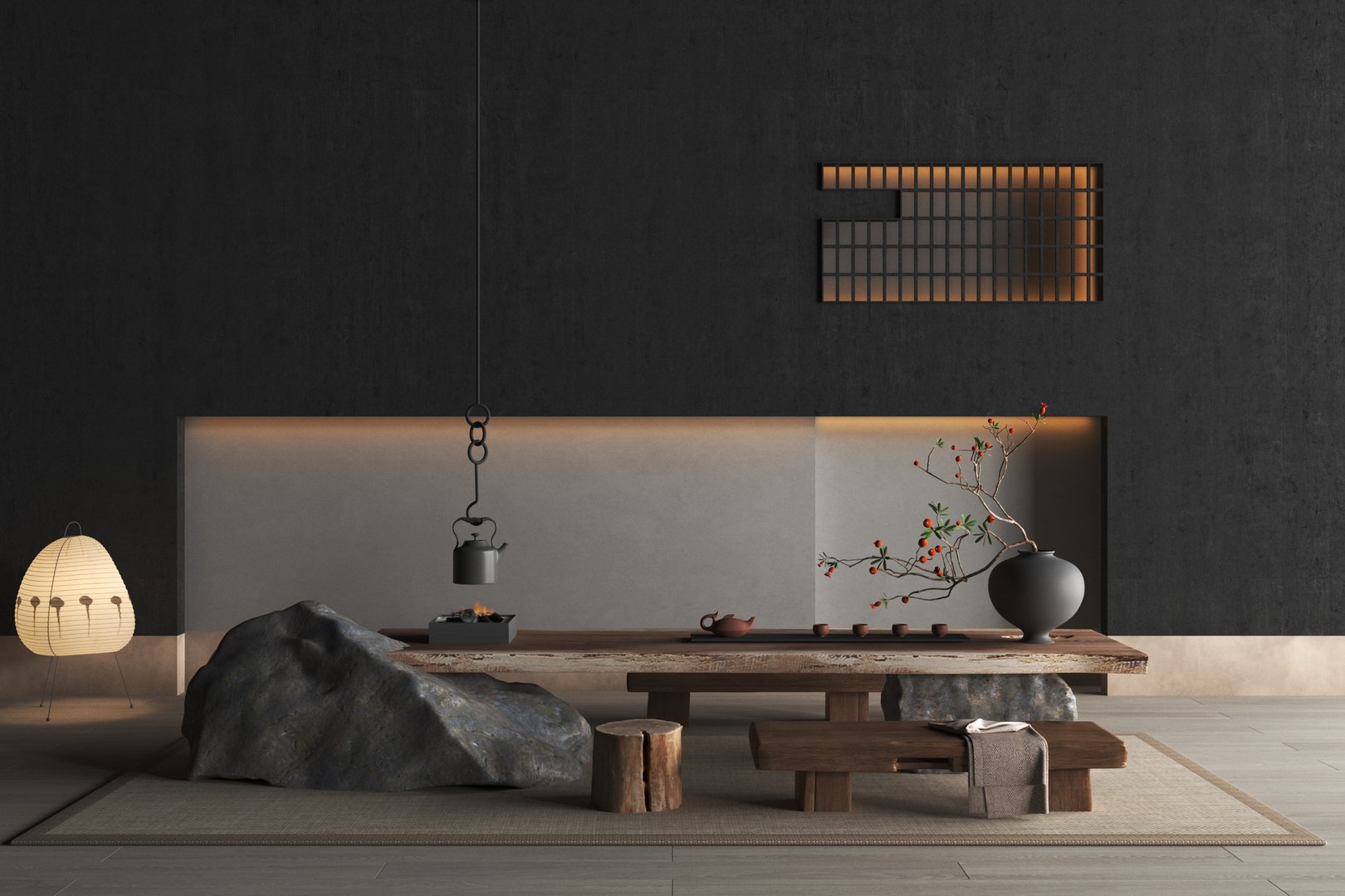 3D Chinese Tea Room Interior Design - TurboSquid 2183503