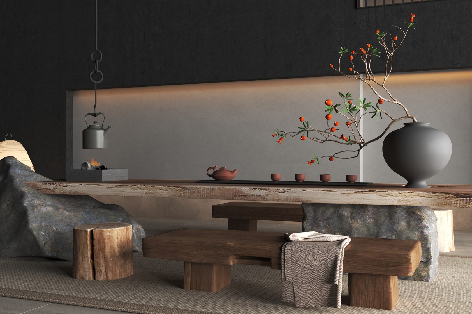3D Chinese Tea Room Interior Design - TurboSquid 2183503