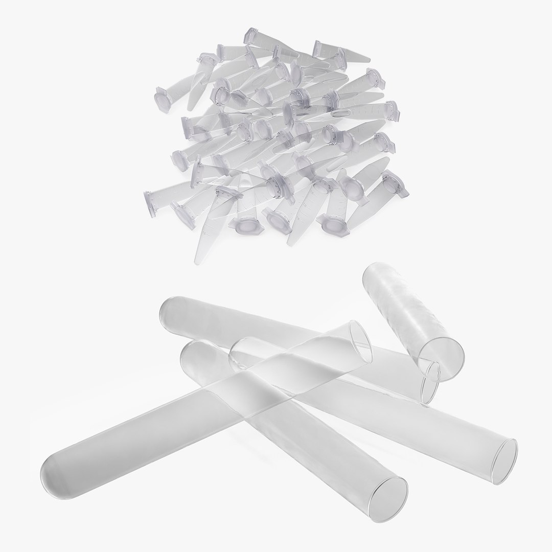 Empty Test Tubes Collection 3D model preview