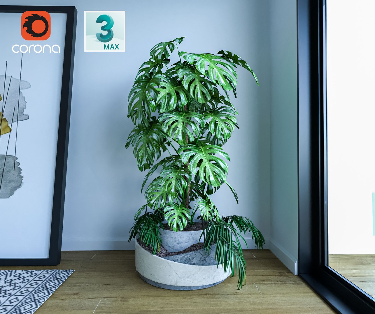3D monstera and palm https://p.turbosquid.com/ts-thumb/j6/Ikmoih/zJ/1/jpg/1623369949/1920x1080/fit_q87/49879650ed8ac1280a11e76c66808438a3300b1a/1.jpg