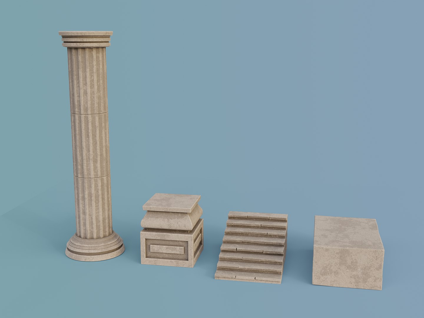 3D Ancient Temple Building Set - TurboSquid 1845889