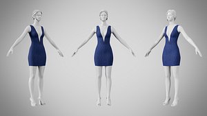 3D Dress 34 Cobalt Chain model