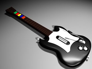 Guitar Hero Gibson SG black and white (MAX, 3DS, OBJ)