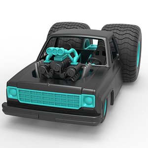 Diecast Concept dragster truck Scale 1 to 25 model