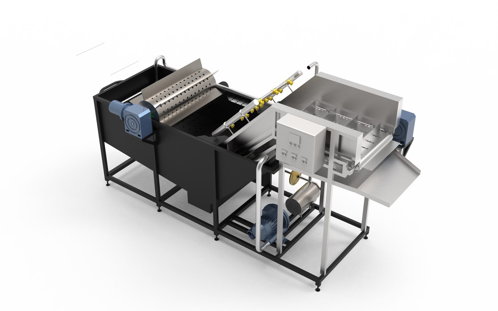 Automatic vegetable and fruit washer- no supports and no assembly required.  Small and large sizes by GiskardReventlov, Download free STL model