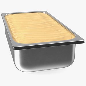 Caramel Ice Cream Tray Untouched Surface 3D model
