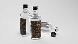 Won Soju Classic Soju Bottle - High-Quality 3D Model 3D