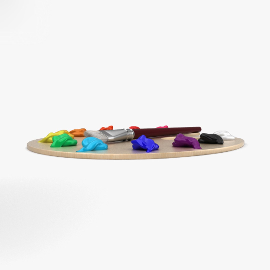 Paint palette 3D model TurboSquid 1395561