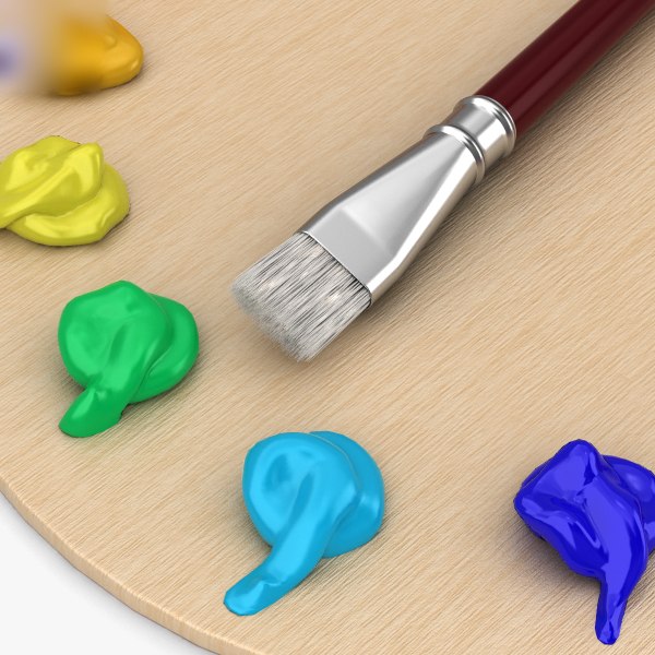 Paint palette 3D model TurboSquid 1395561