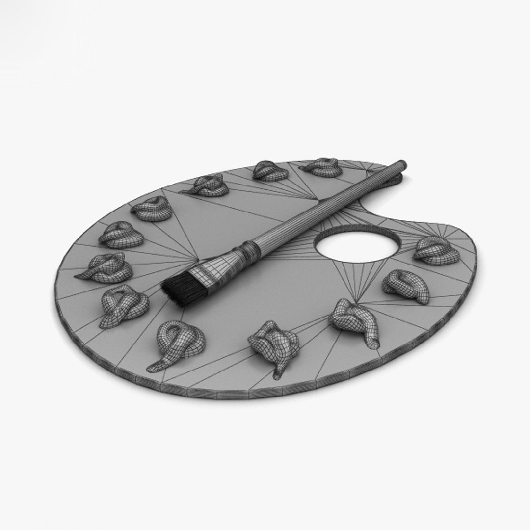 Paint palette 3D model TurboSquid 1395561