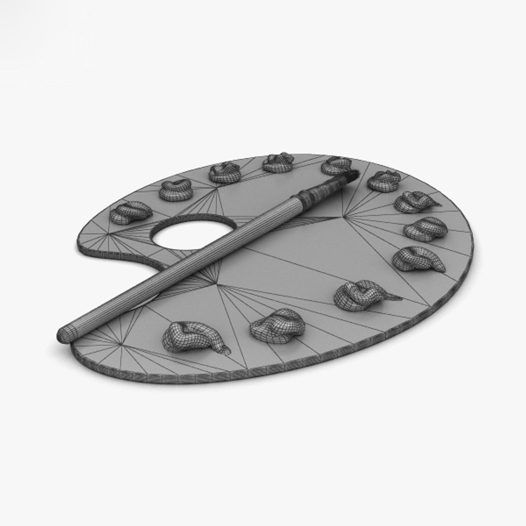 Paint palette 3D model TurboSquid 1395561