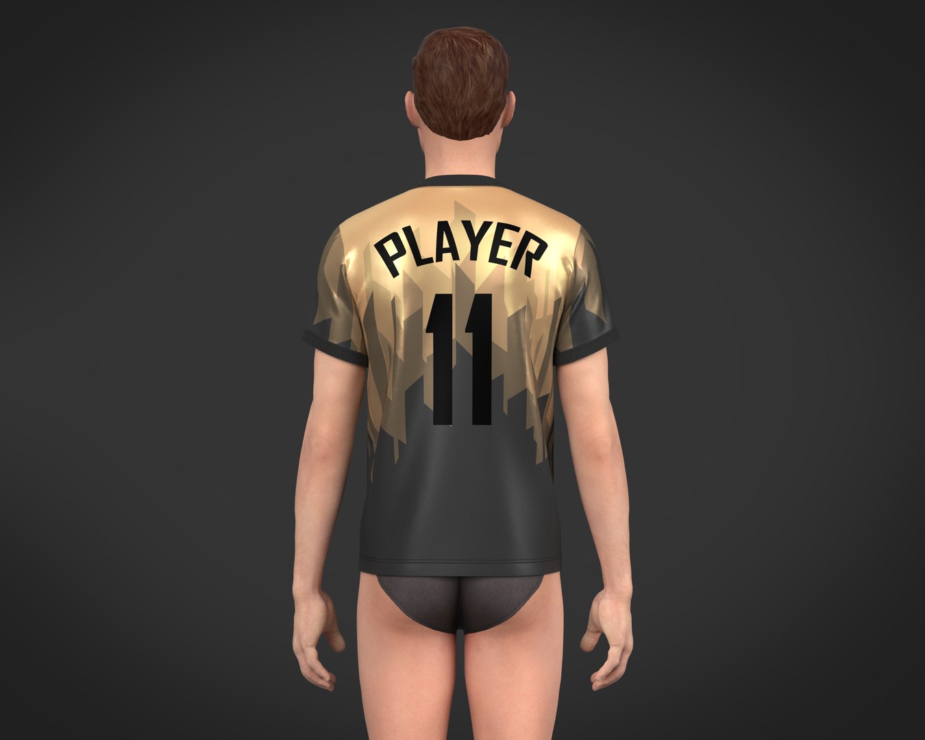 Soccer Football Black and Brown Jersey Player-11 | 3D model