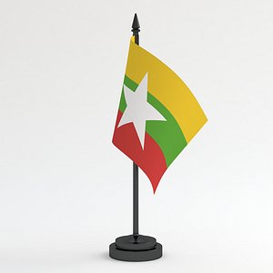 3D Table Flag Myanmar