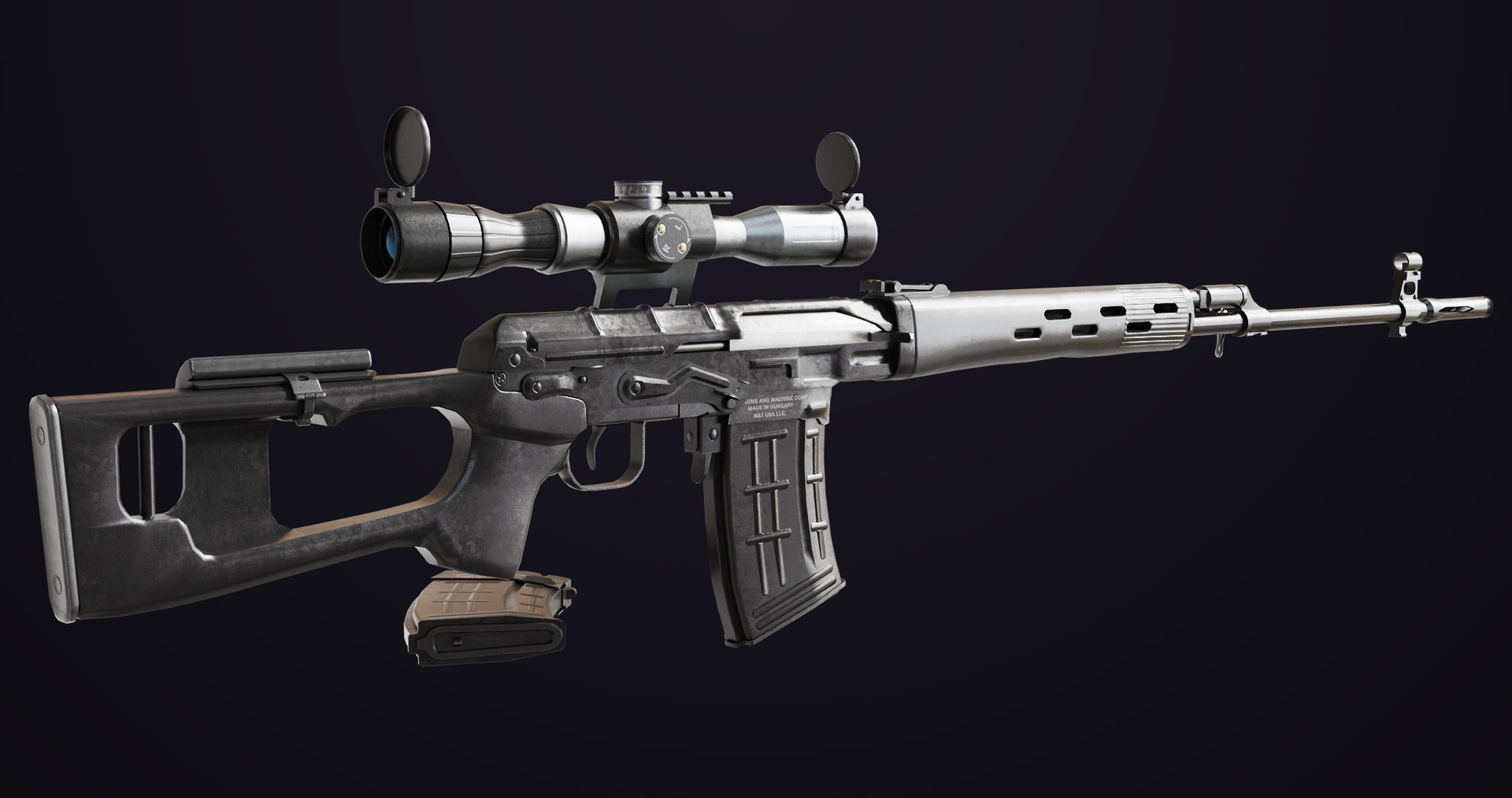 스나이퍼 라이플 01 Black Rig 모든 PBR Unity UE 텍스처 3D 모델 - TurboSquid 2258722