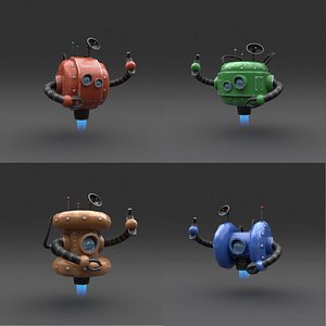 3D robot blender rigged